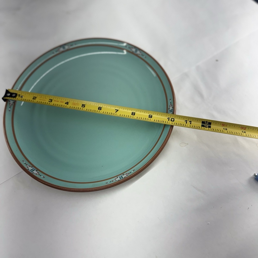 Vintage Noritake Stoneware Boulder Ridge Turquoise 10.25" Dinner Plate 8674 - Picture 3 of 3